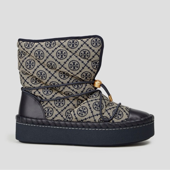 NEW…TORY BURCHJacquard and leather snow boots size 6